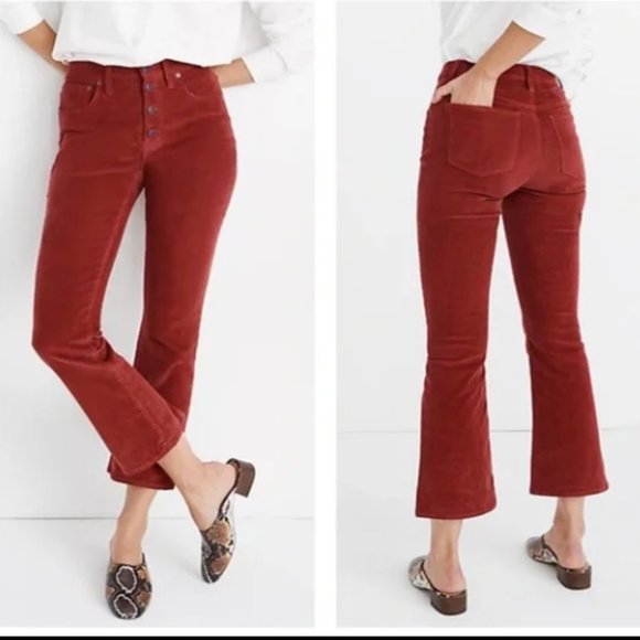 Madewell Pants - Madewell Cali Demi Boot Corduroy Cords Cropped Flare Ankle Pants -Size 25